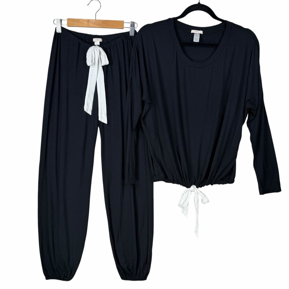 Eberjey Gisele Slouchy Pajamas Set Womens XS Black Tencel Modal Soft Comfy